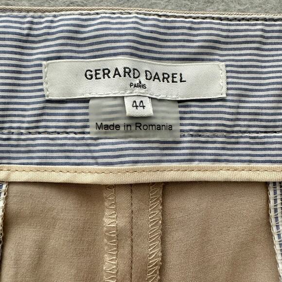 Gerard Darel Khaki Cropped Sailor Pants Size 12 US / 44 FR Stretch - Picture 2 of 14